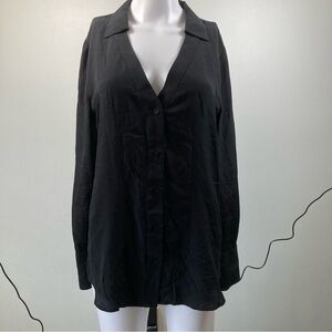 Lavender Brown Black Silk Blouse Top Shirt Sz Small